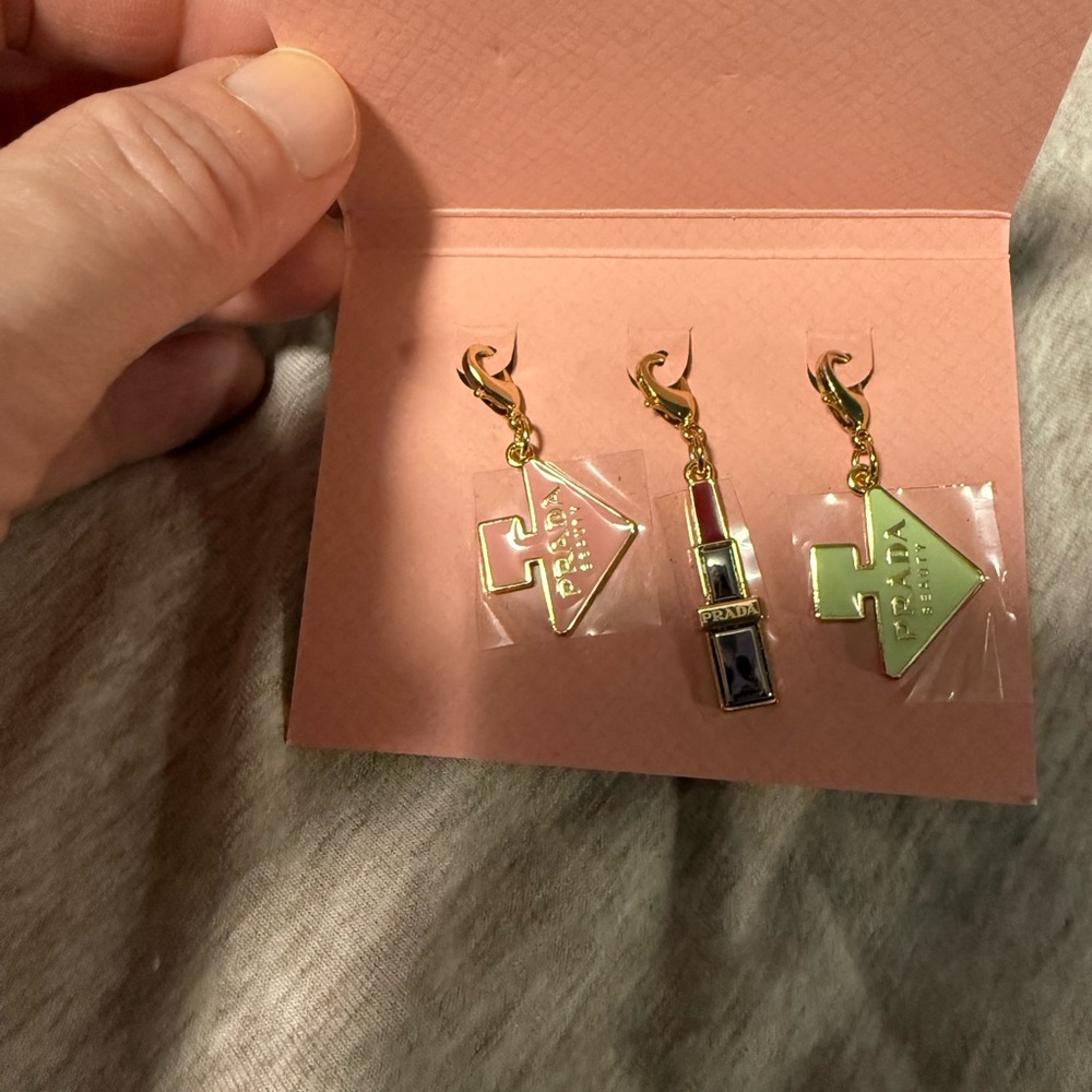 Prada Gold and Red Beauty Charms